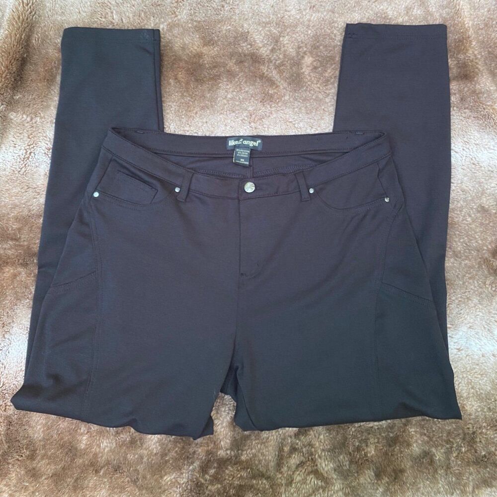 LIKE AN ANGEL Black Classic Dark RAYON POWER STRETCH Pants Size 3X